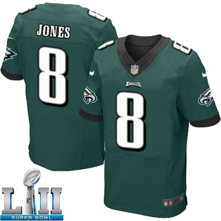 Mens Nike Philadelphia Eagles Super Bowl LII 8 Donnie Jones Elite Midnight Green Team Color NFL Jersey