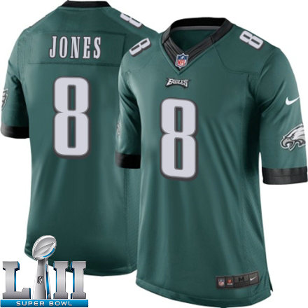 Mens Nike Philadelphia Eagles Super Bowl LII 8 Donnie Jones Limited Midnight Green Team Color NFL Jersey