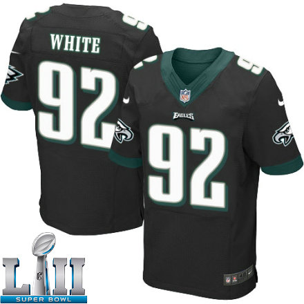 Mens Nike Philadelphia Eagles Super Bowl LII 92 Reggie White Elite Black Alternate NFL Jersey