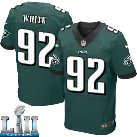 Mens Nike Philadelphia Eagles Super Bowl LII 92 Reggie White Elite Midnight Green Team Color NFL Jersey