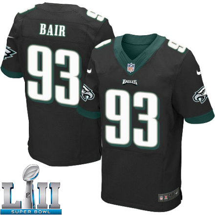Mens Nike Philadelphia Eagles Super Bowl LII 93 Brandon Bair Elite Black Alternate NFL Jersey