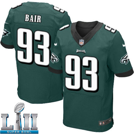 Mens Nike Philadelphia Eagles Super Bowl LII 93 Brandon Bair Elite Midnight Green Team Color NFL Jersey