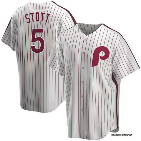Mens Nike Philadelphia Phillies #5 Bryson Stott White Cooperstown Collection Home Stitched Baseball Jersey