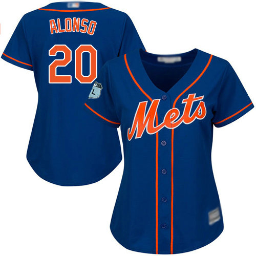 Mets #20 Pete Alonso Blue Alternate Women's Stitched Baseball Jersey