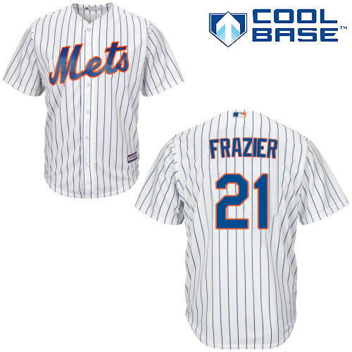 Mets #21 Todd Frazier White(Blue Strip) Cool Base Stitched Youth MLB Jersey
