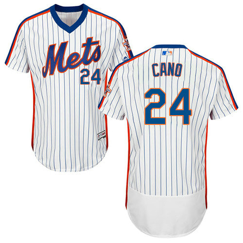 Mets #24 Robinson Cano White(Blue Strip) Flexbase Authentic Collection Alternate Stitched Baseball Jersey