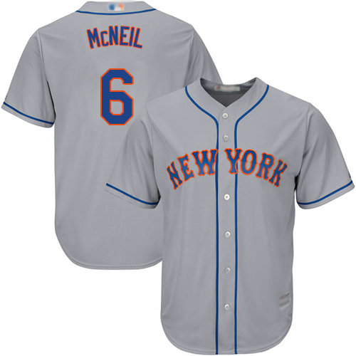 Mets #6 Jeff McNeil Grey Cool Base Stitched Youth Baseball Jersey