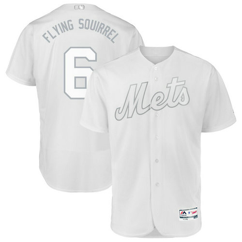 Mets 6 Jeff McNeil Flying Squirrel White 2019 Players' Weekend Authentic Player Jersey