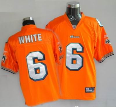 Miami Dolphins #6 Pat White color orange jerseys