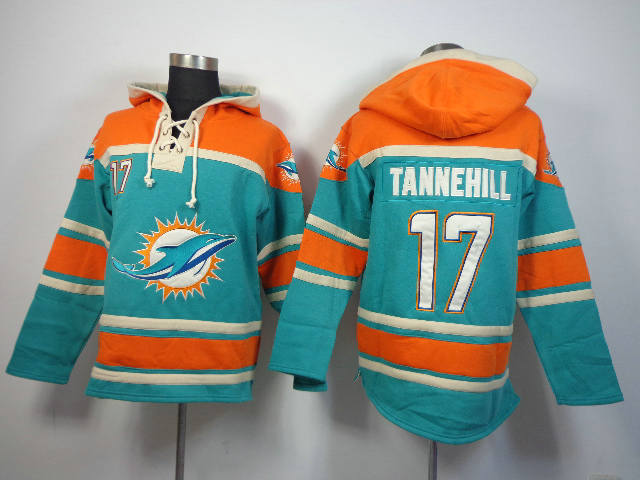 Miami Dolphins 17 Ryan Tannehill Lace-Up NFL Jersey Hoodies