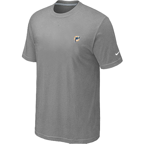 Miami Dolphins Chest embroidered logo T-Shirt Grey
