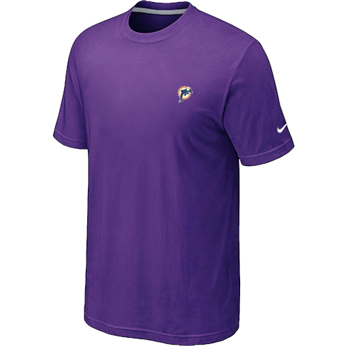 Miami Dolphins Chest embroidered logo T-Shirt purple