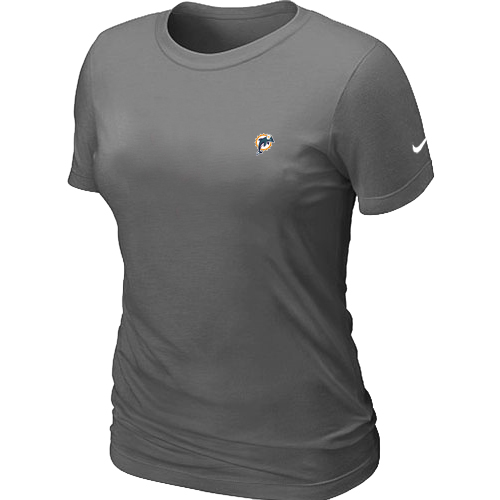 Miami Dolphins Chest embroidered logo women's T-Shirt D.Grey