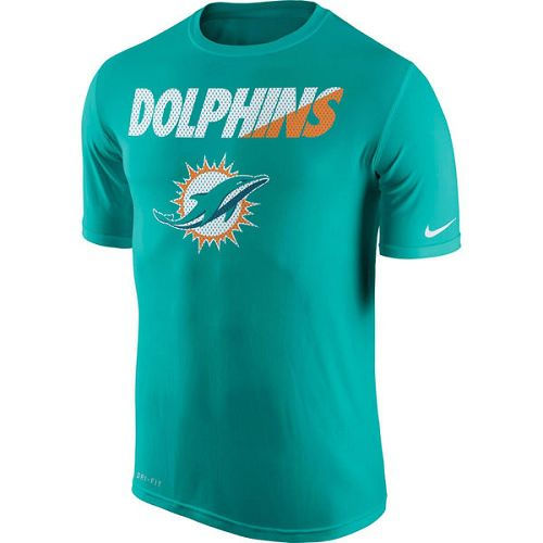 Miami Dolphins Nike Aqua Legend Staff Practice Performance T-Shirt