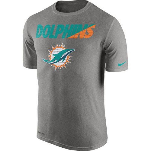 Miami Dolphins Nike Heather Gray Legend Staff Practice Performance T-Shirt