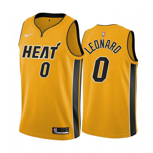 Miami Heat #0 Meyers Leonard Yellow NBA Swingman 2020-21 Earned Edition Jersey