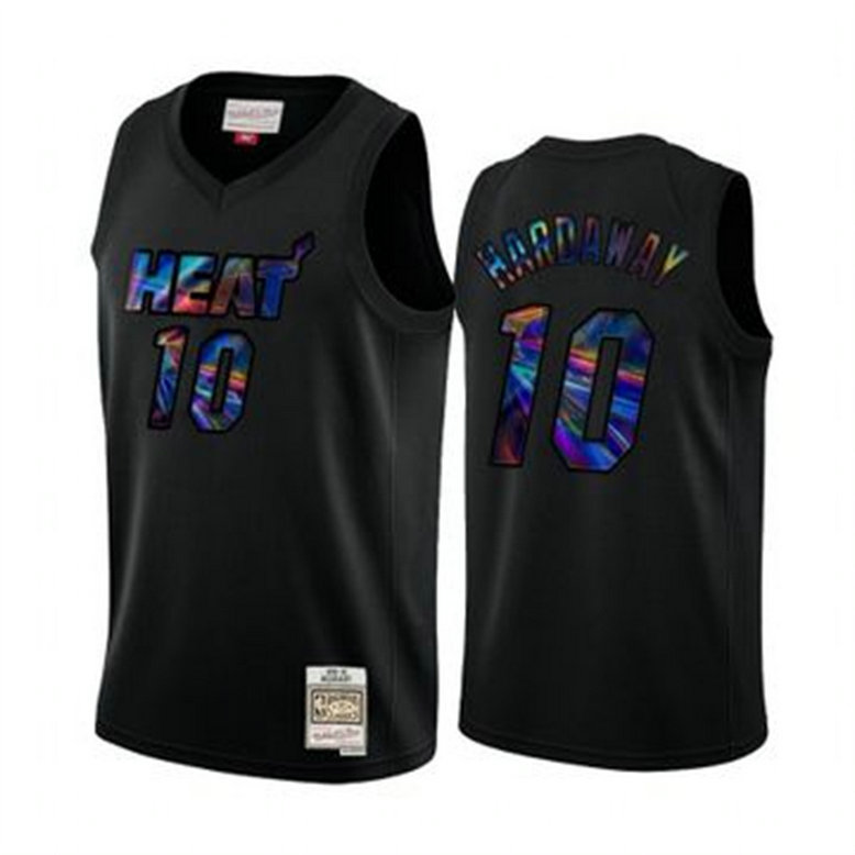 Miami Heat #10 Tim Hardaway Men's Iridescent HWC Limited NBA Jersey - Black