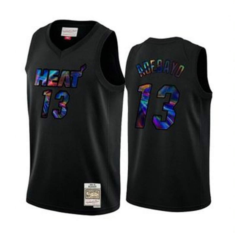 Miami Heat #13 Bam Adebayo Men's Iridescent HWC Limited NBA Jersey - Black