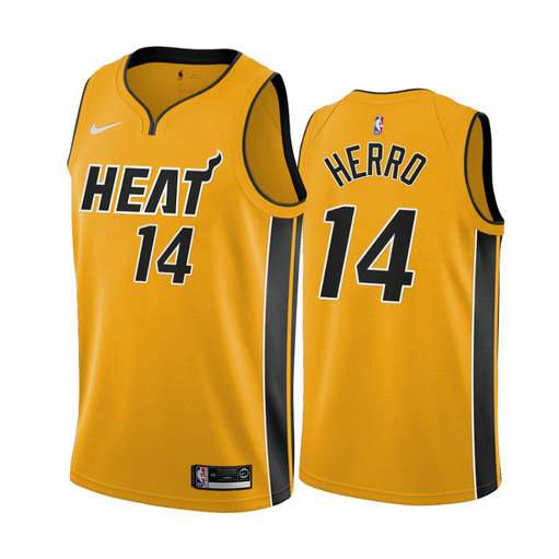 Miami Heat #14 Tyler Herro Yellow NBA Swingman 2020-21 Earned Edition Jersey