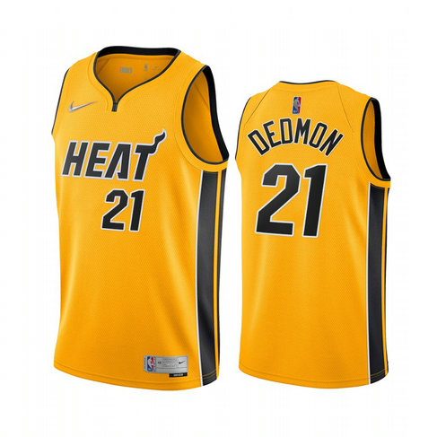 Miami Heat #21 Dewayne Dedmon Yellow NBA Swingman 2020-21 Earned Edition Jersey