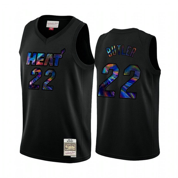 Miami Heat #22 Jimmy Butler Men's Iridescent HWC Limited NBA Jersey - Black