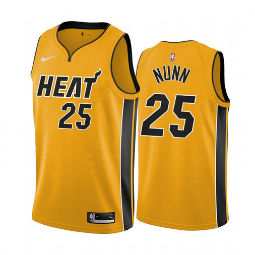 Miami Heat #25 Kendrick Nunn Yellow NBA Swingman 2020-21 Earned Edition Jersey