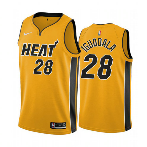 Miami Heat #28 Andre Iguodala Yellow NBA Swingman 2020-21 Earned Edition Jersey