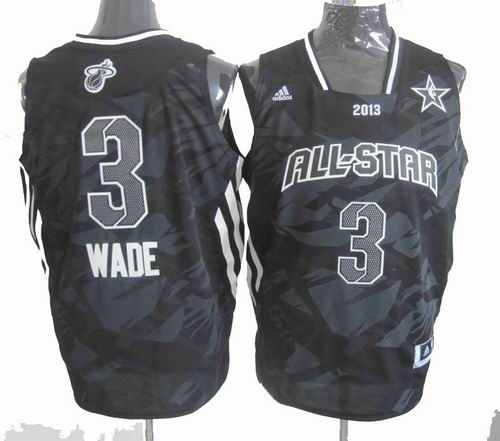 Miami Heat 3# Dwyane Wade blue All-Star 2013 black Fashion Swingman Jersey
