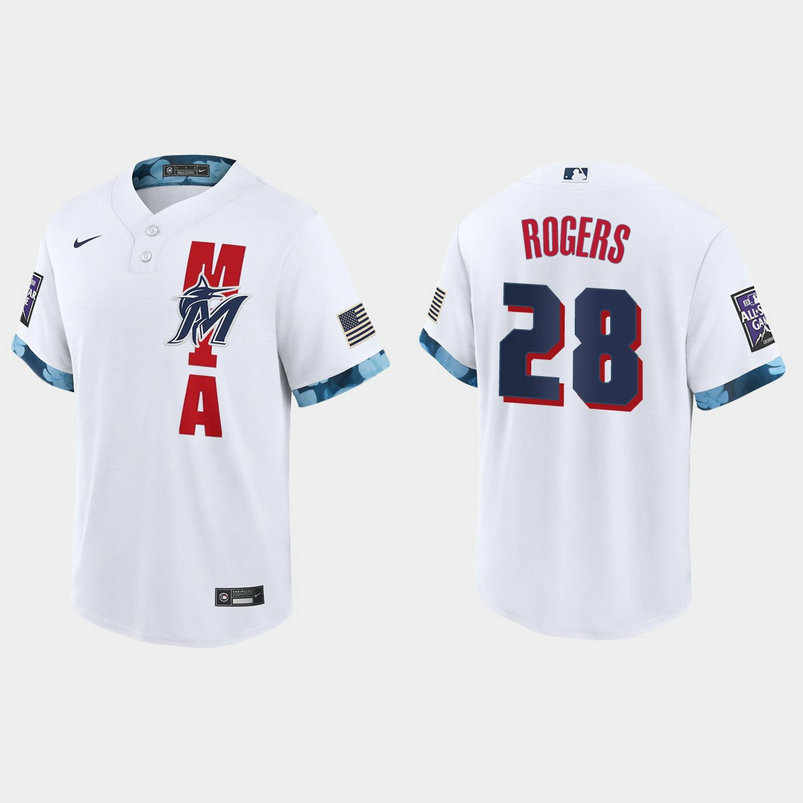 Miami Marlins #28 Trevor Rogers 2021 Mlb All Star Game Fan's Version White Jersey