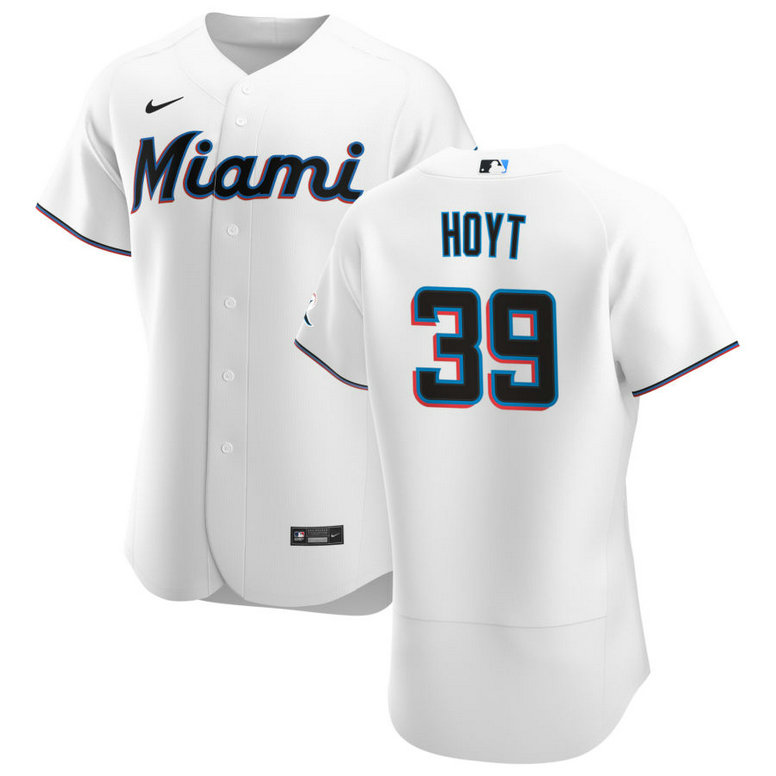 Miami Marlins #39 James Hoyt Men's Nike White Home 2020 Authentic Player MLB Jersey