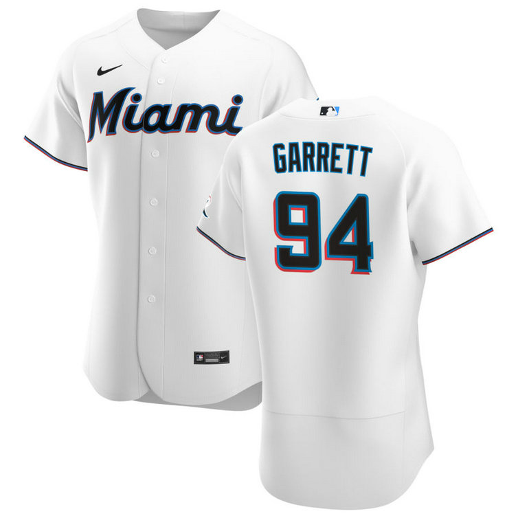 Miami Marlins #94 Braxton Garrett Men's Nike White Home 2020 Authentic Player MLB Jersey