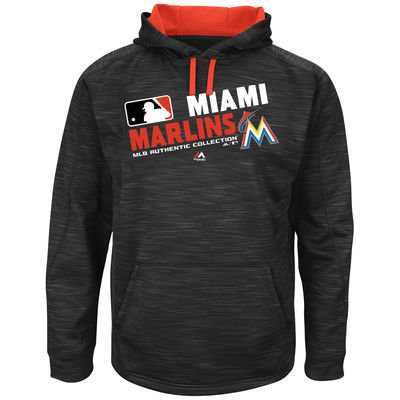 Miami Marlins Authentic Collection Black Team Choice Streak Hoodie