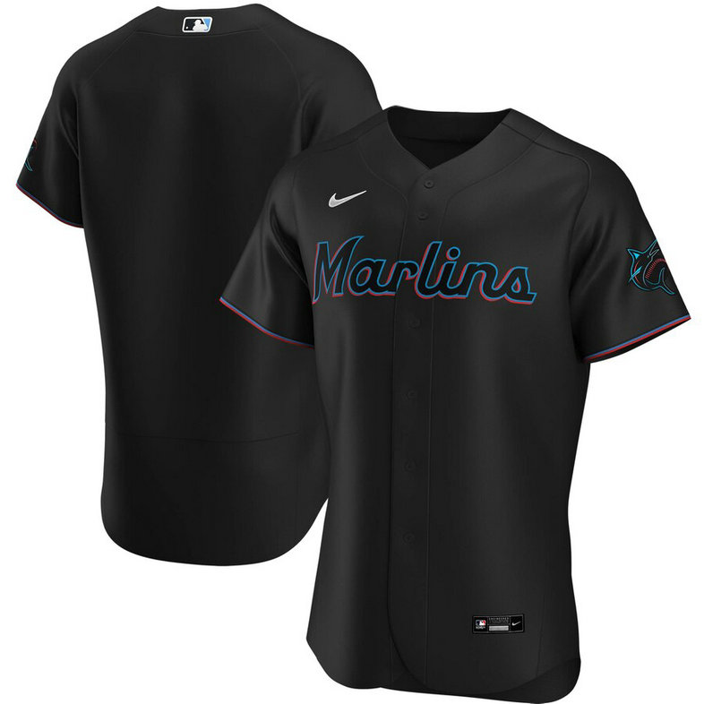 Miami Marlins Men's Nike Black Alternate 2020 Authentic MLB Jersey