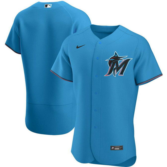 Miami Marlins Men's Nike Blue Alternate 2020 Authentic Team MLB Jersey