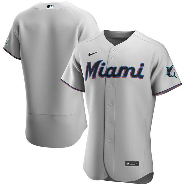 Miami Marlins Nike Gray Road 2020 Authentic Team Jersey