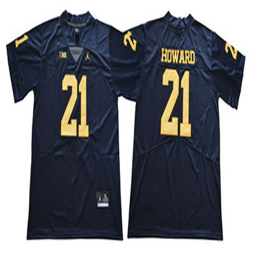 Michigan Wolverines #21 Desmond Howard Navy College Football Jersey