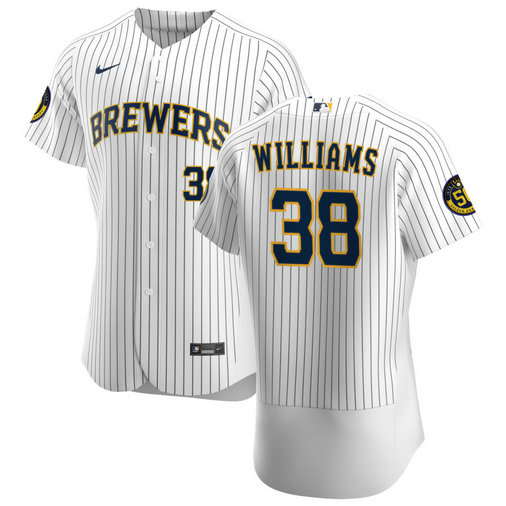 Milwaukee Brewers #38 Devin Williams Men's Nike White Home 2020 Authentic Player MLB Jersey
