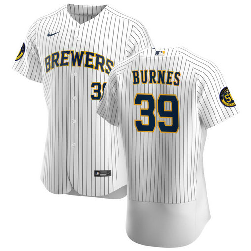 Milwaukee Brewers #39 Corbin Burnes Men's Nike White Home 2020 Authentic Player MLB Jersey