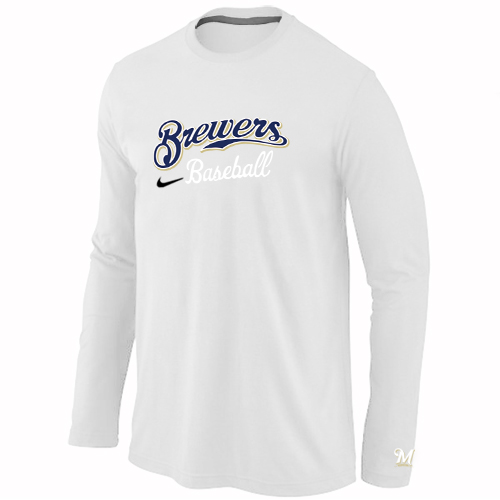 Milwaukee Brewers Long Sleeve T-Shirt White