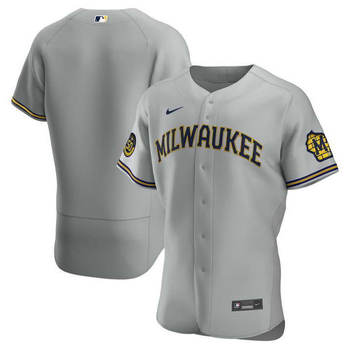 Milwaukee Brewers Men's Nike Gray Road 2020 Authentic Team MLB Jersey