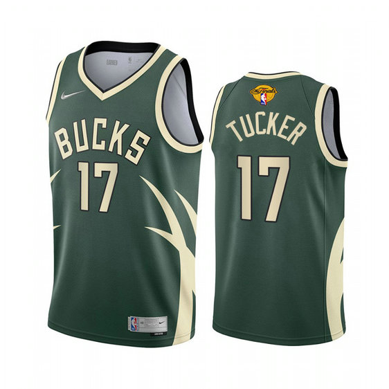 Milwaukee Bucks #17 P. J. Tucker Men's 2021 NBA Finals Bound Swingman Earned Edition Jersey Green