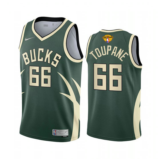 Milwaukee Bucks #66 Axel Toupane Men's 2021 NBA Finals Bound Swingman Earned Edition Jersey Green