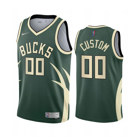 Milwaukee Bucks Personalized Green NBA Swingman 2020-21 Earned Edition Jersey