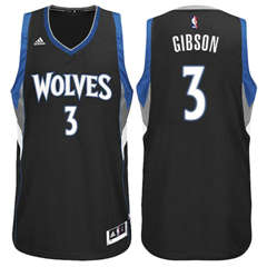 Minnesota Timberwolves #3 Taj Gibson Alternate Black New Swingman Stitched NBA Jersey