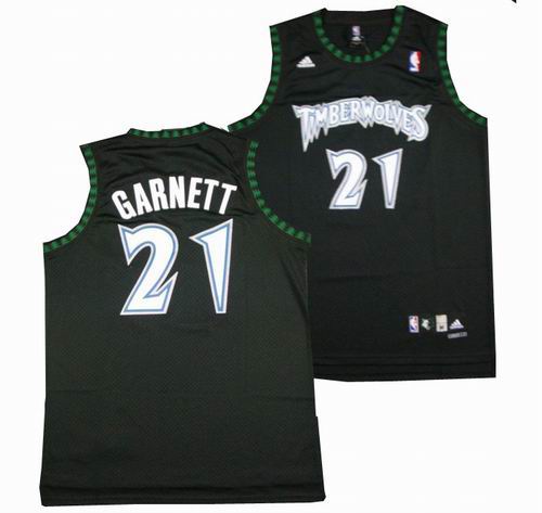 Minnesota Timberwolves 21# Kevin Garnett black throwback jerseys