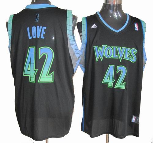 Minnesota Timberwolves 42# Kevin Love black Fashion Swingman Jersey