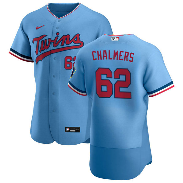 Minnesota Twins #62 Dakota Chalmers Men's Nike Light Blue Alternate 2020 Authentic Team MLB Jersey
