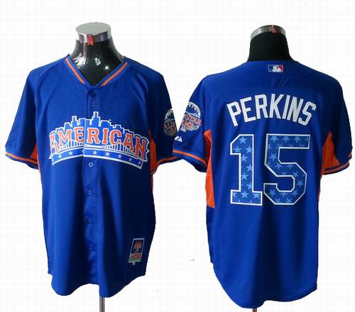 Minnesota Twins 15# Glen Perkins American League 2013 All Star blue Jersey