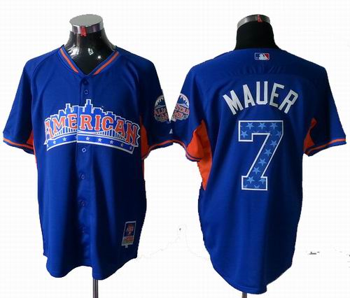 Minnesota Twins 7# Joe Mauer American League 2013 All Star blue Jersey