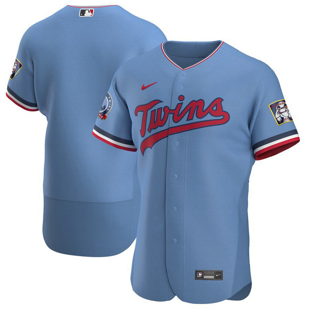 Minnesota Twins Men's Nike Light Blue Alternate 2020 Authentic Team MLB Jersey